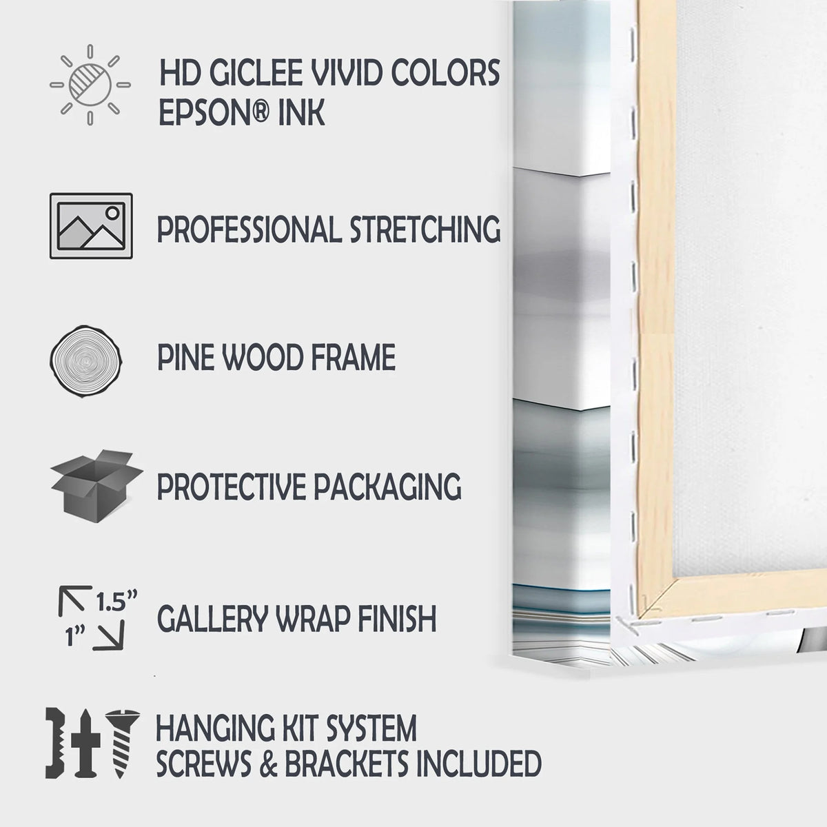 3 Piece Graphic Art on Wrapped Canvas Set B1065