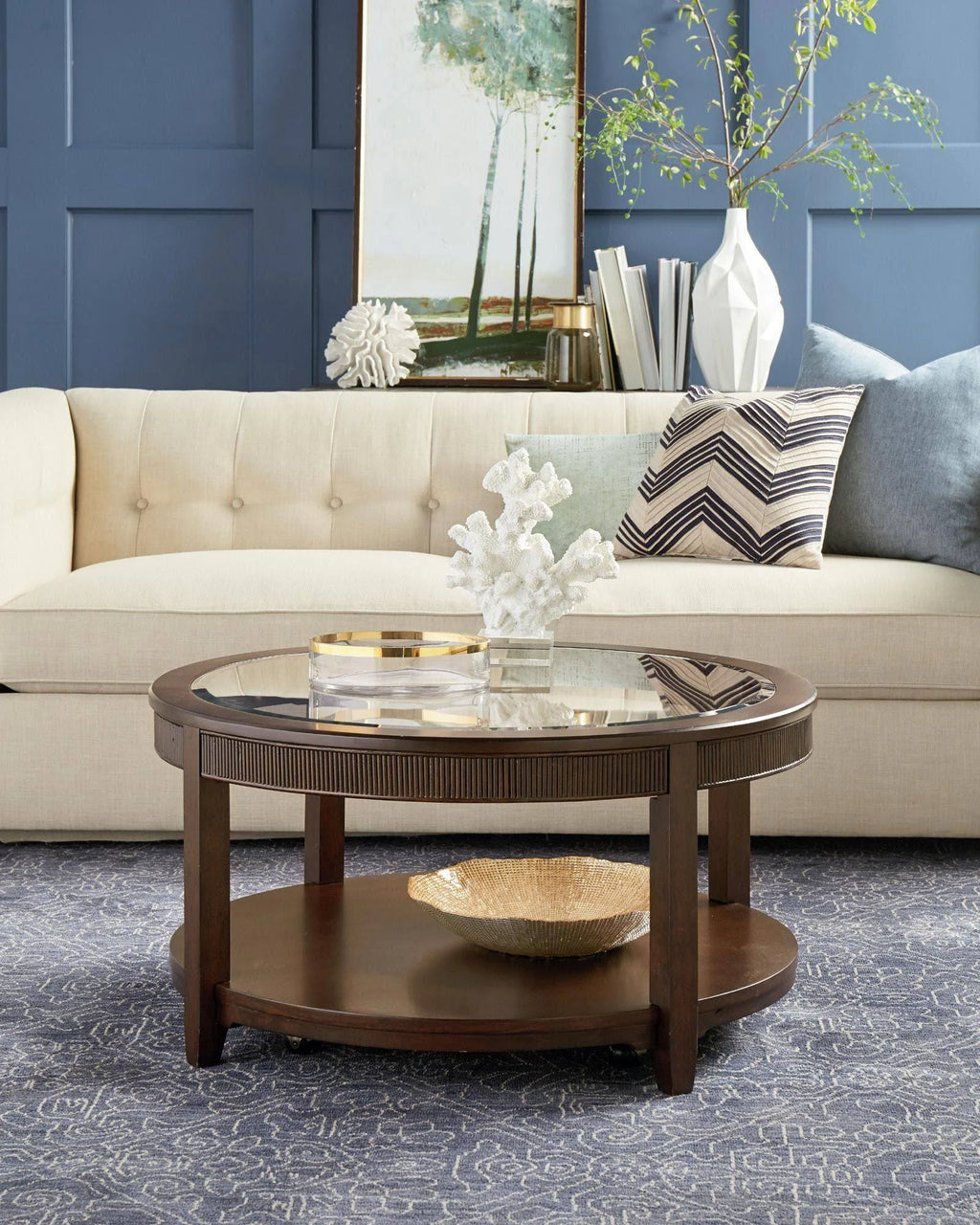 Warm Espresso Round Cocktail Table S803