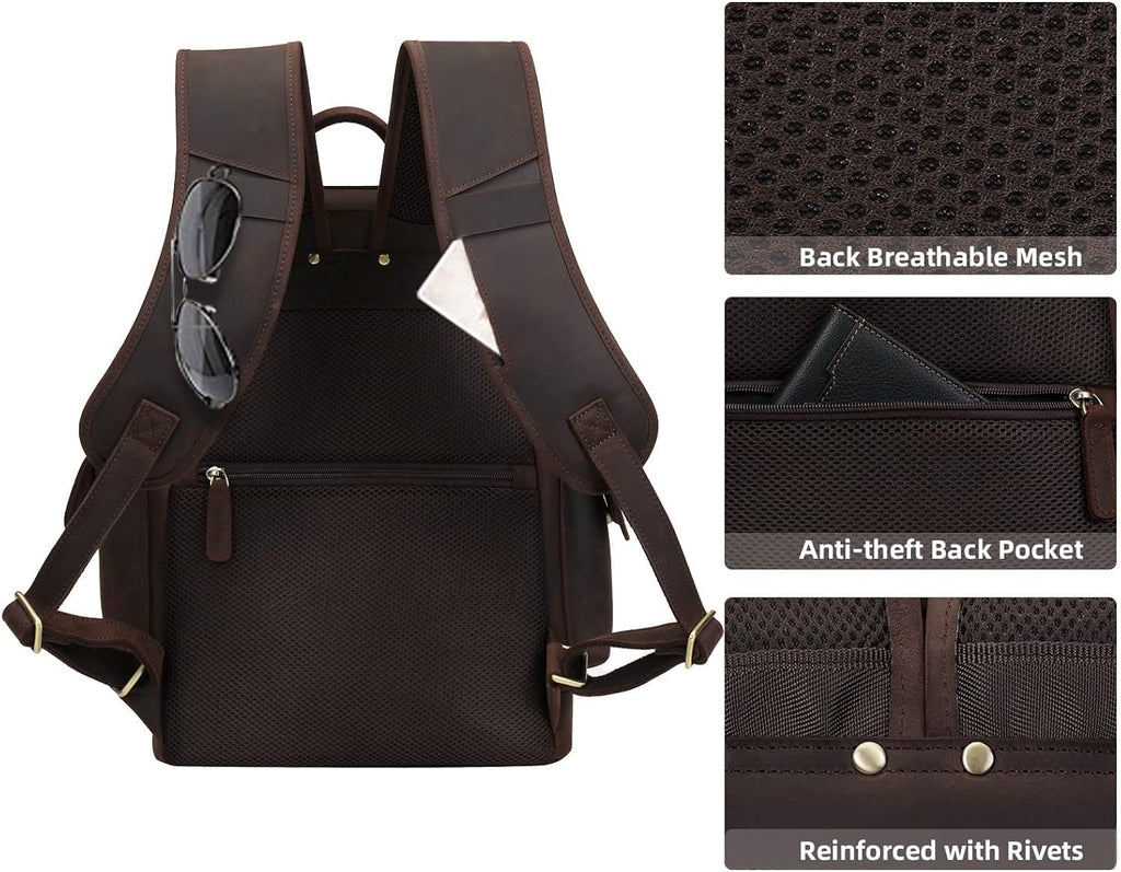 Genuine Leather Laptop Backpack G48577