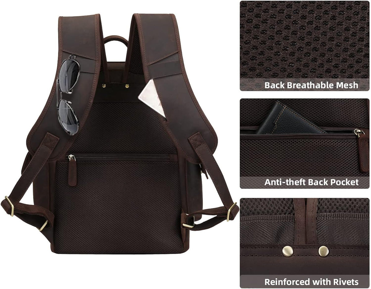 Genuine Leather Laptop Backpack G48577