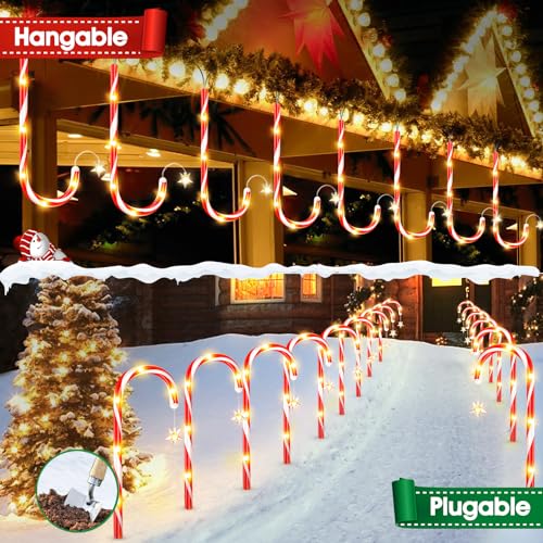 12 Pack Solar Candy Cane Lights with 10 Modes and 72 LED M6460