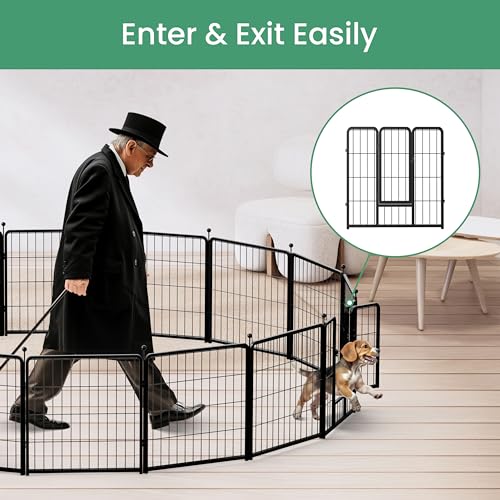 32 Inch 8 Panels Heavy Duty Metal Dog Playpen T57154