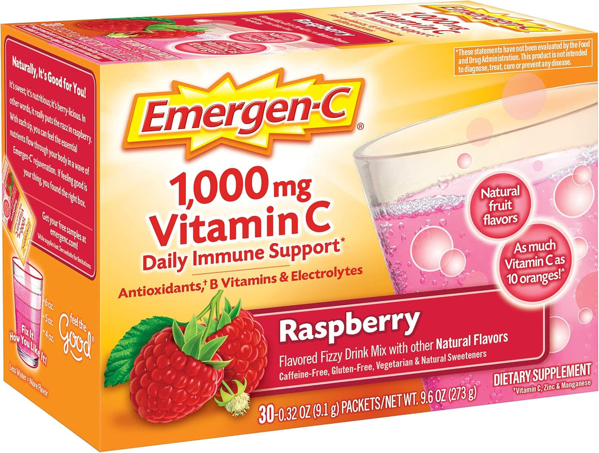 Vitamin C Energy Booster Raspberry 1000 mg 30 Packet S71682