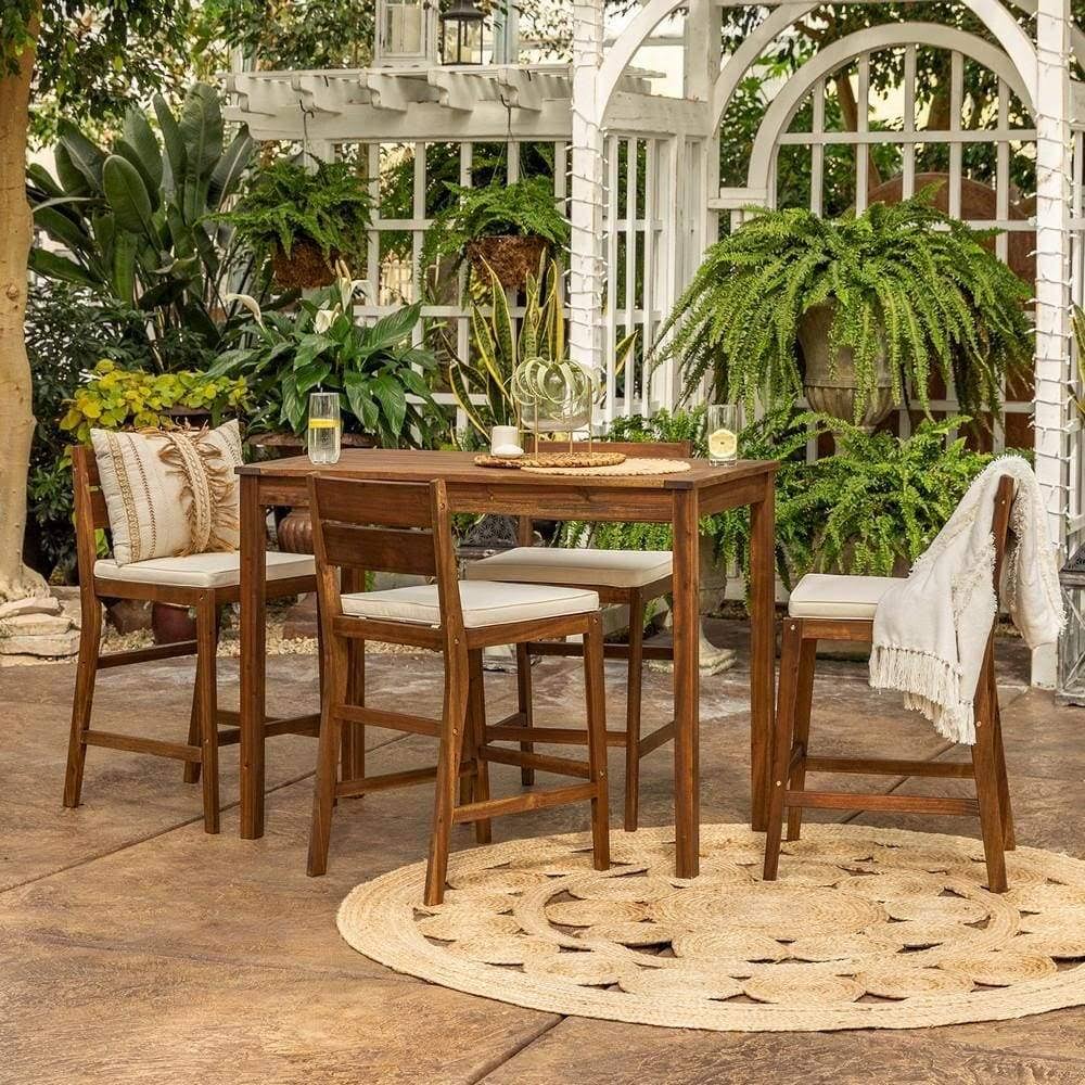 5-Piece Acacia Counter Height Dining Set Z89802