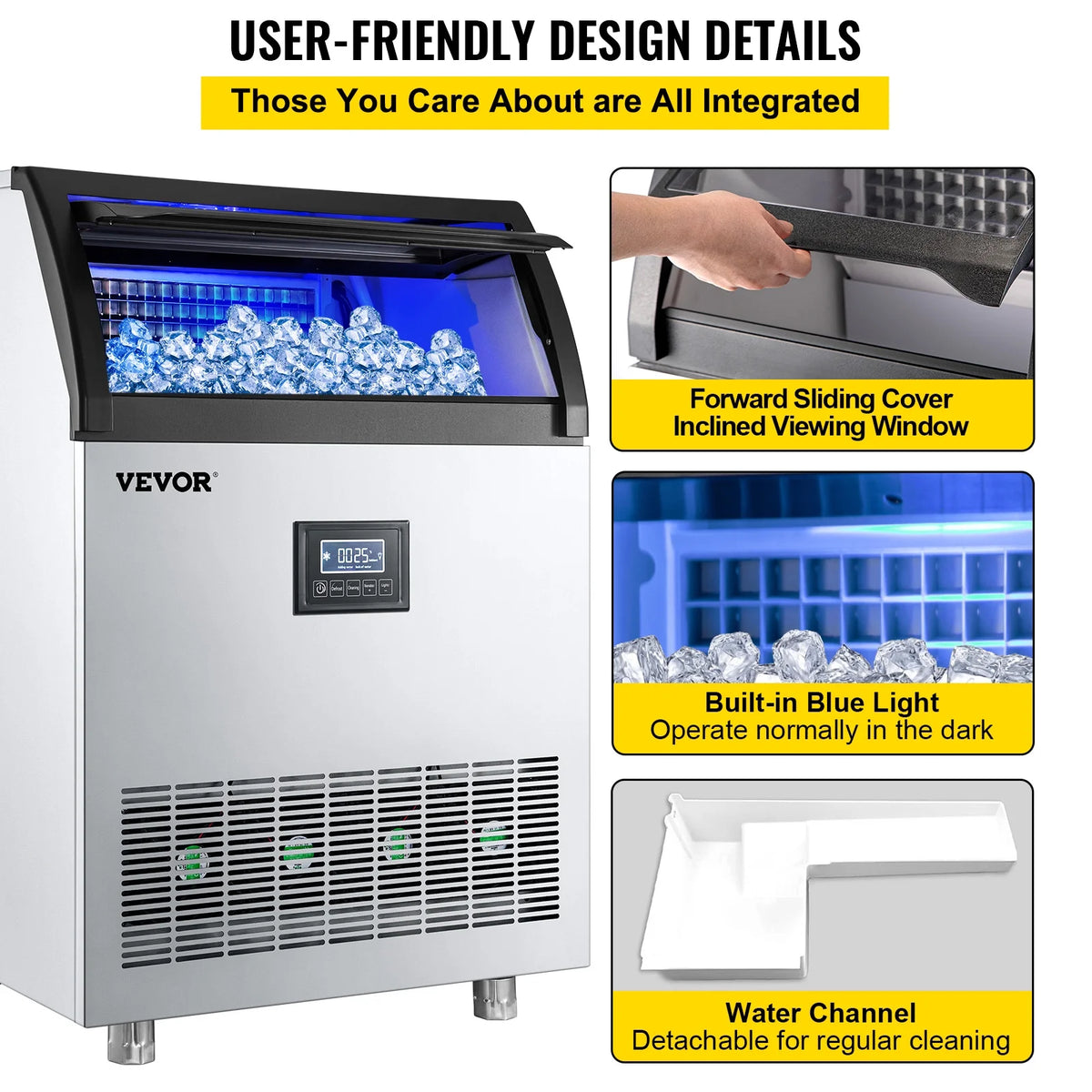 Commercial Ice Maker 120 lbs/24h Stainless Steel M745741