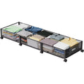 Under Bed Storage on Wheels, Large Capacity Rolling Under the Bed Storage Containers, Foldable Drawers W5567