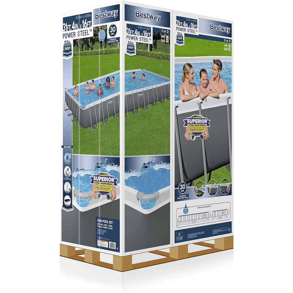 Rectangular Metal Frame Above Ground Pool Set Q811068