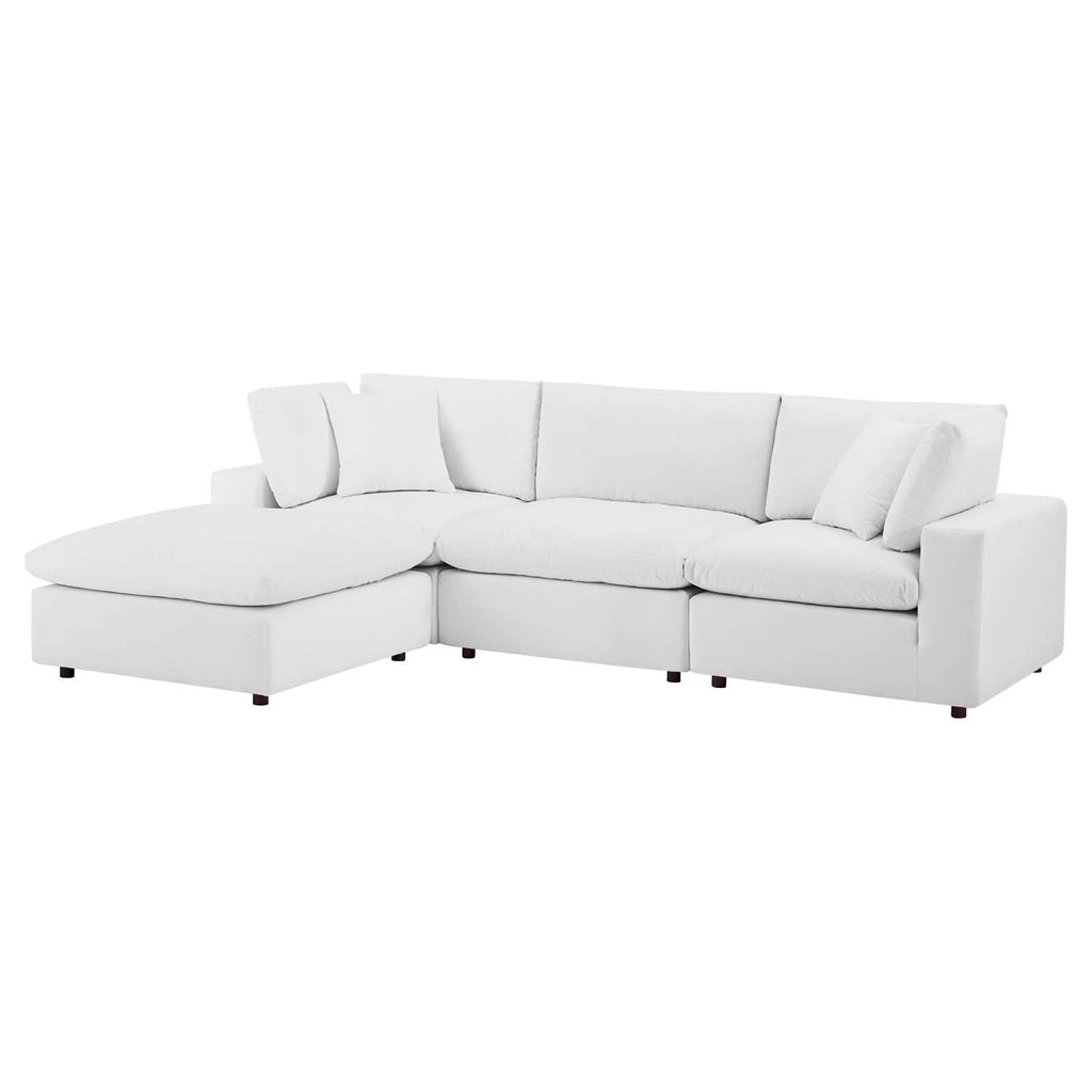 White Velvet Sectional Sofa Set Q403