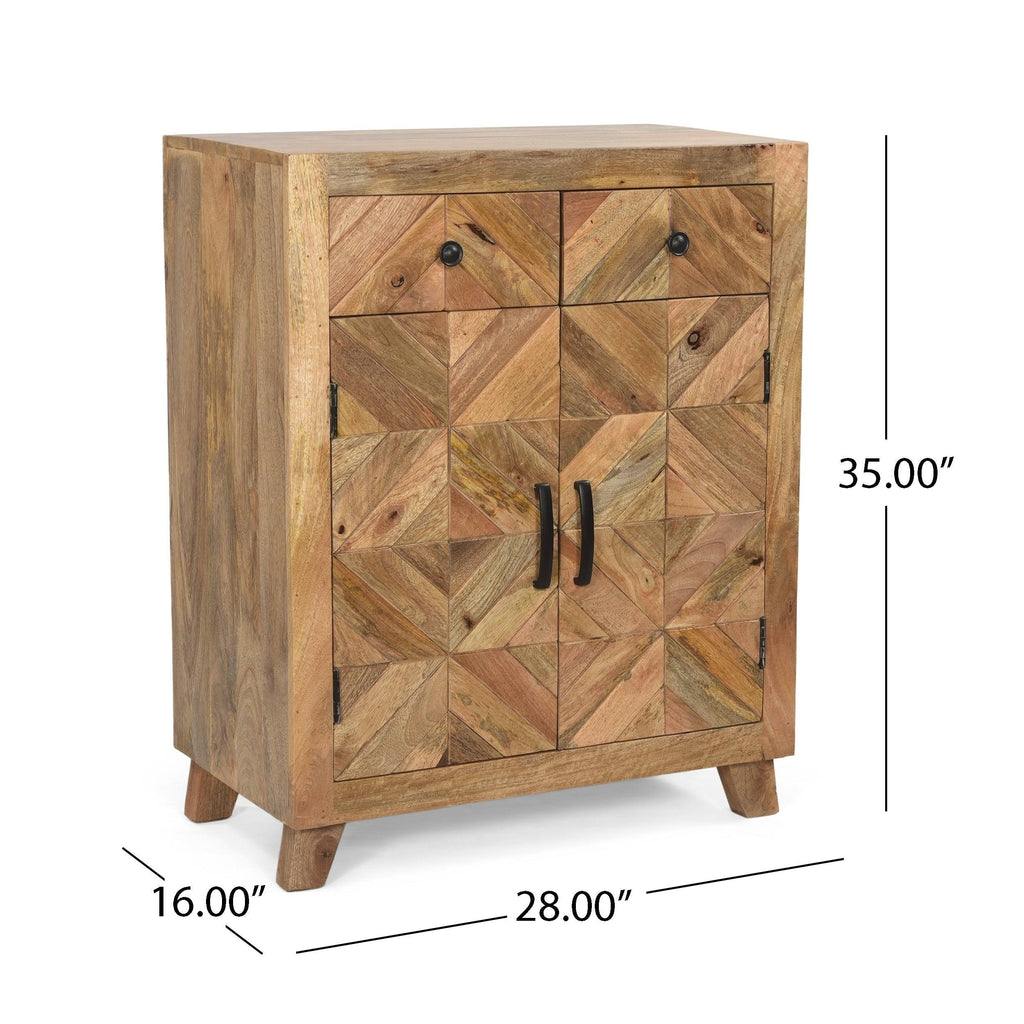 Natural Brown Mango Wood 2 Door 2 Drawer Cabinet M11235