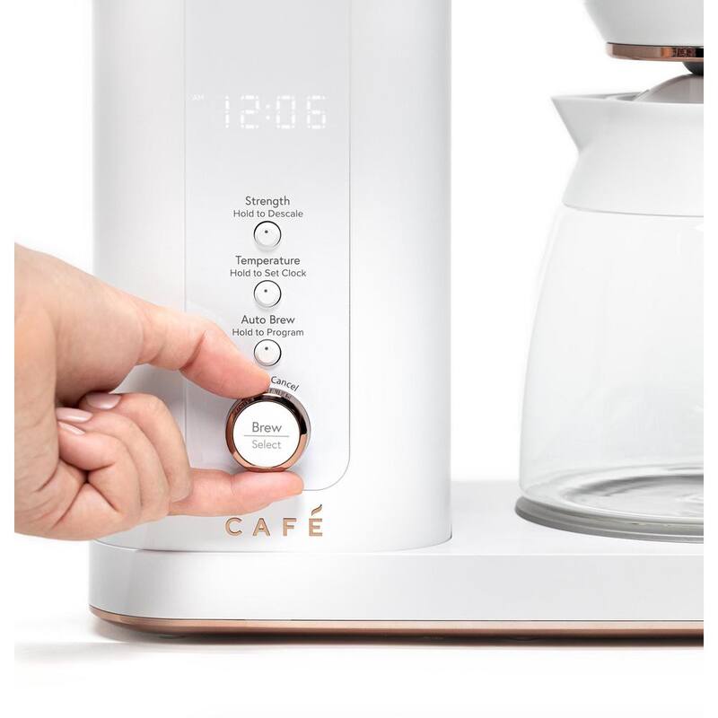 Matte White 10 Cup Drip Coffee Maker with Glass Carafe W897