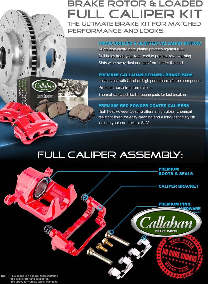 4 Calipers 4 Rotors 8 Ceramic Pads Kit X971