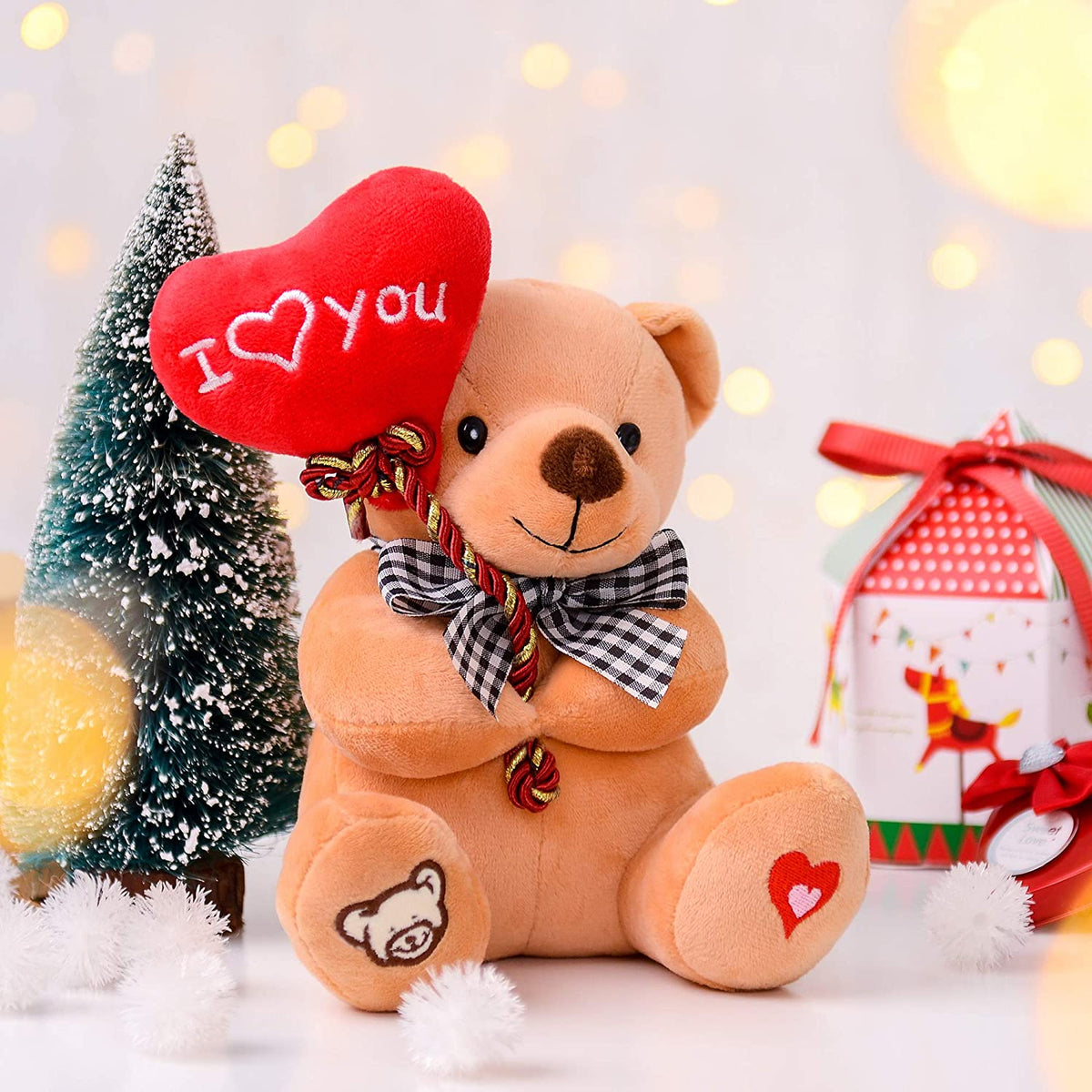 Brown 18cm Plush Teddy Bear with Heart Y824531