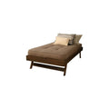 Walnut Brown Wood Pop Up Bed with Linen Mattress G2274