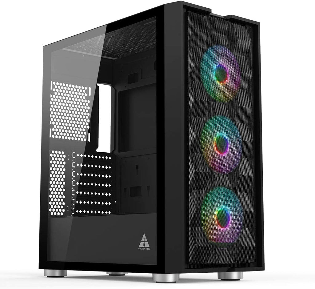 Pink ATX Mid Tower Computer Case with 3 Fans U69827