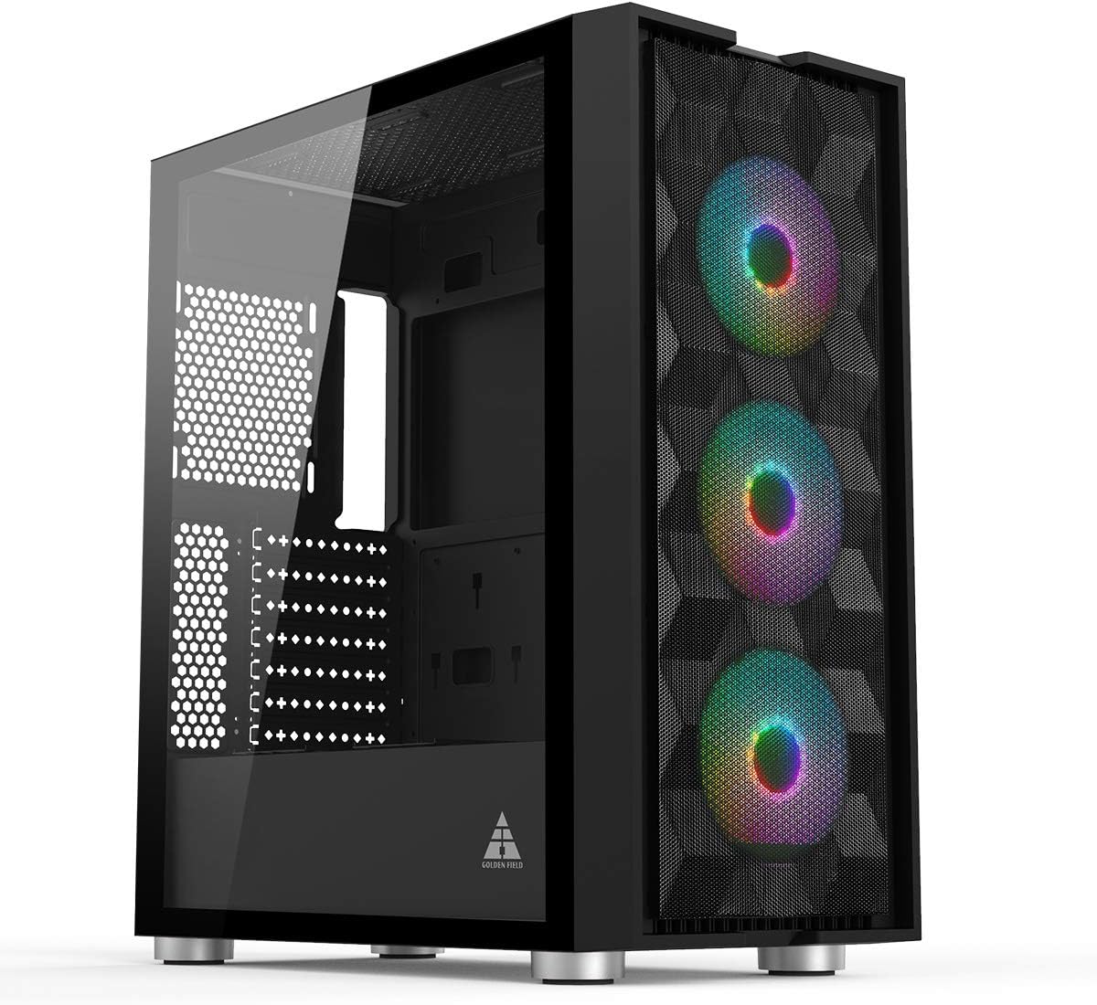 Pink ATX Mid Tower Computer Case with 3 Fans U69827
