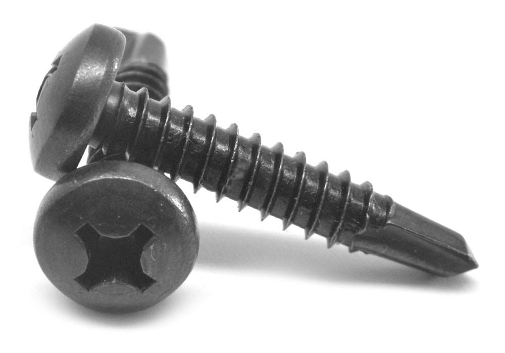 #8-18 x 2 1/2 Self Drilling Screw Phillips Pan Head Black Oxide N1237