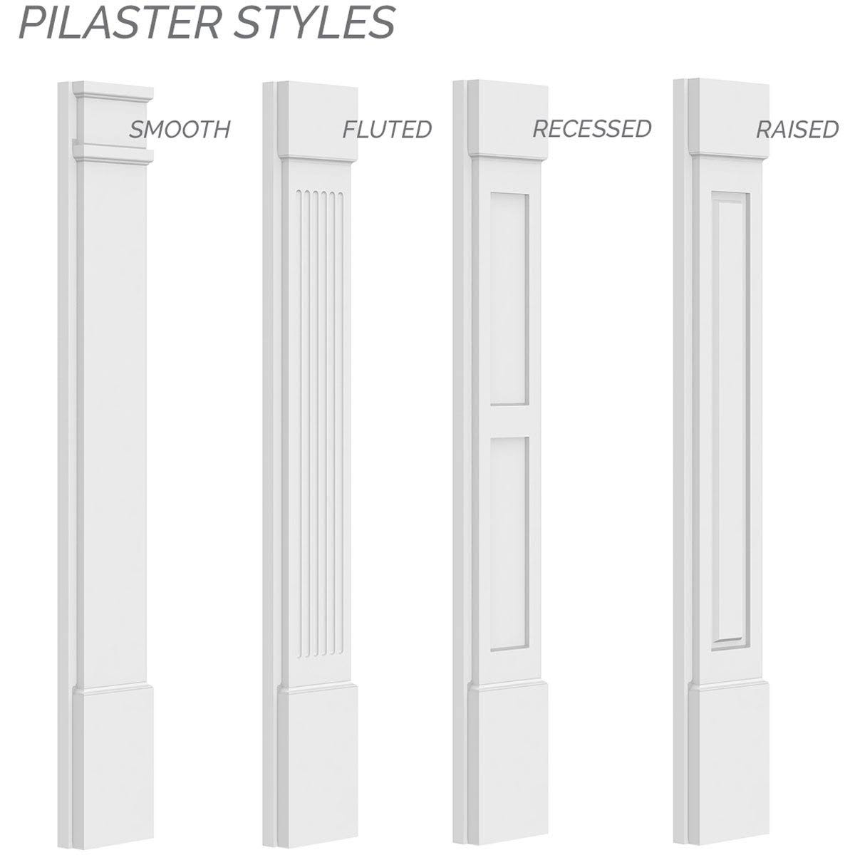 Plain PVC Pilaster with Decorative Capital & Base (Pair) O4843