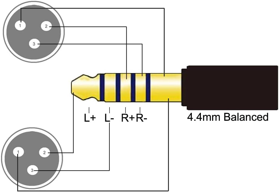 4.4mm to Dual XLR Male Balanced Audio Adapter Cable 5 FT E10532