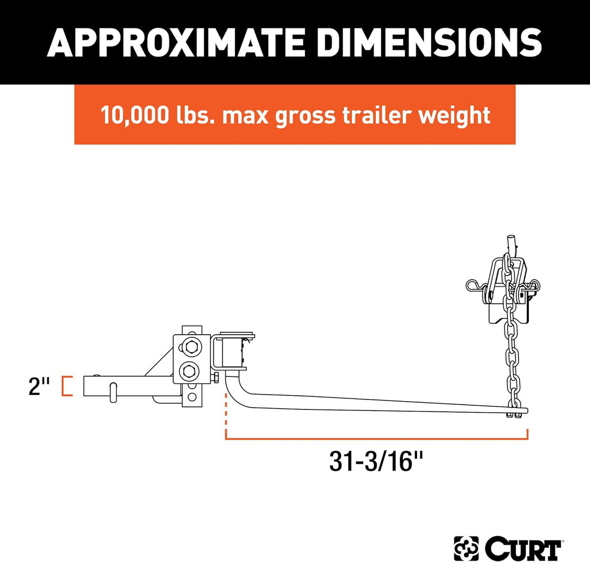 2-Inch Shank Round Bar Weight Distribution Hitch F3558
