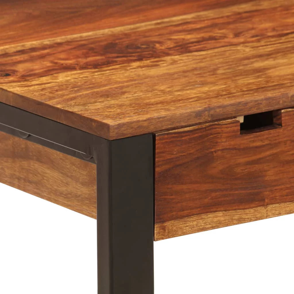 Retro Sheesham Wood Writing Desk with 2 Storage Drawers D920582