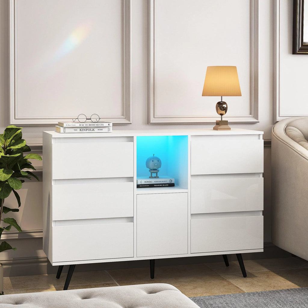 White High Gloss Sideboard Storage Cabinet Q7860