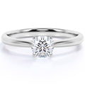 18K White Gold over Silver Round Cut Engagement Ring Z341