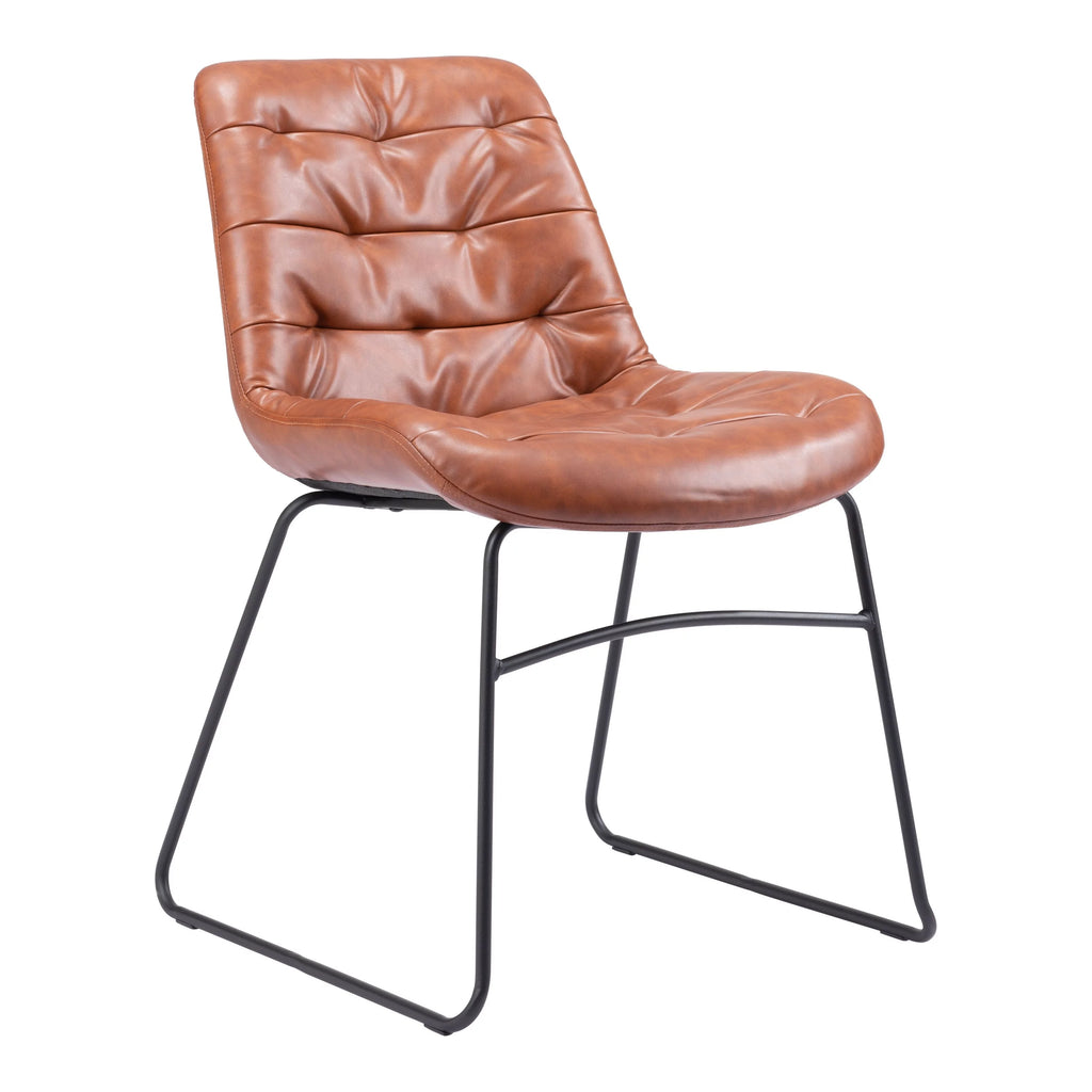 Dining Chair Set of 2 Vintage Brown E52706