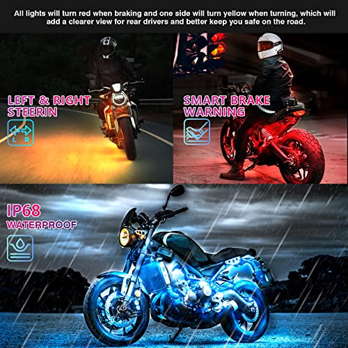 12Pcs Motorcycle LED Light Kit with Brake Light Turn Signal E874