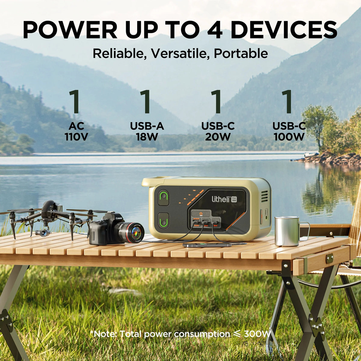 Portable Power Station 288Wh Lithium Battery 300W P85674