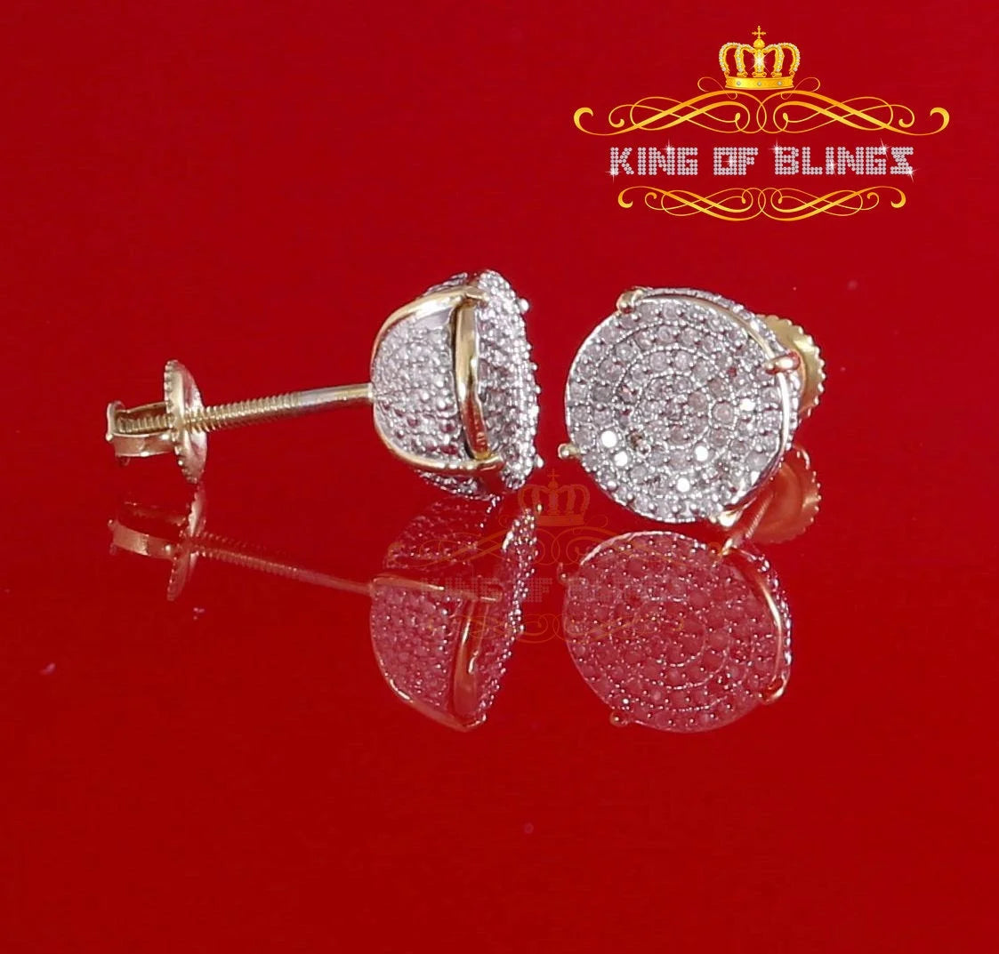 0.30ct Round 925 Sterling Silver Yellow Stud Earrings L4237