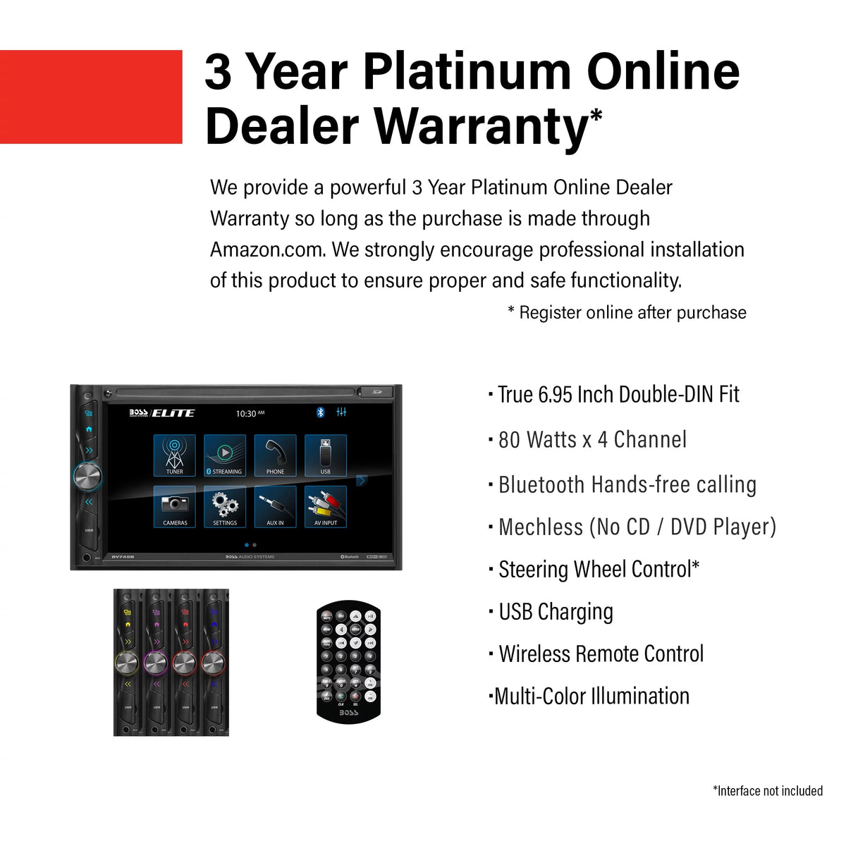6.95 inch Double Din Touchscreen Bluetooth Car Stereo System N9490