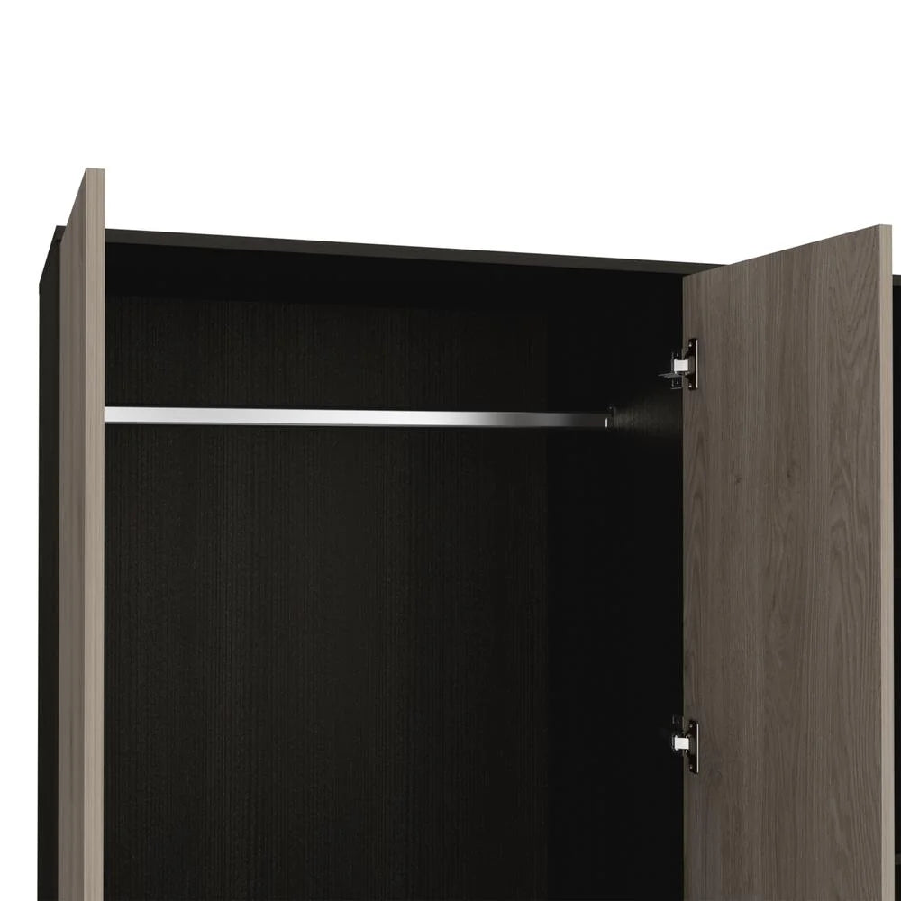 Black Light Gray Mirrored Armoire O8235