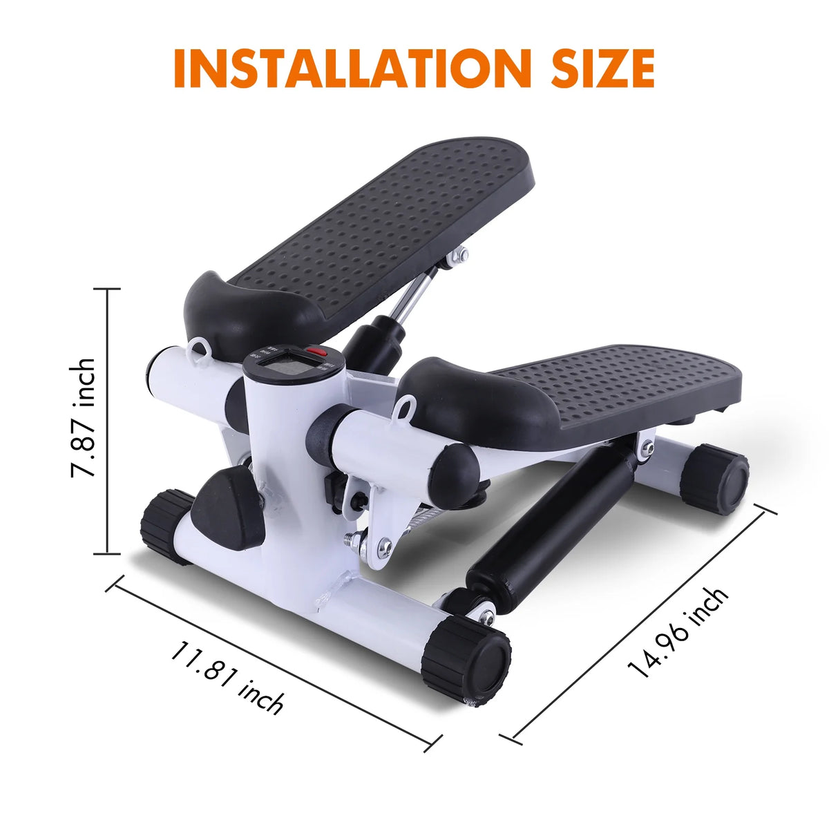 Gray Mini Stepper Air Stair Climber Exercise Machine with Resistance Band C8891