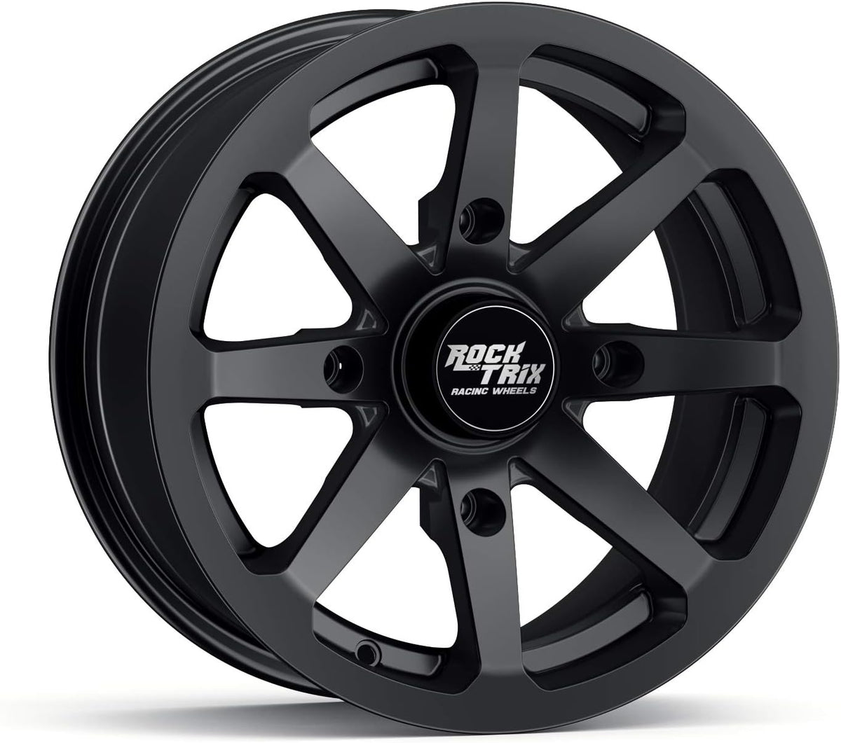 12in Matte Black ATV Wheel Rim 4x137 5+2 Offset Single Pack of 2 B73307
