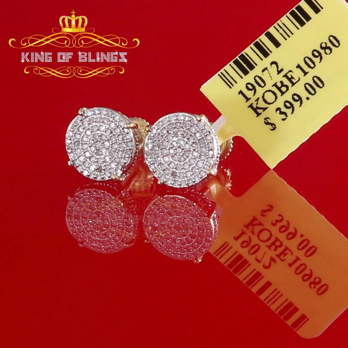 0.30ct Round 925 Sterling Silver Yellow Stud Earrings L4237