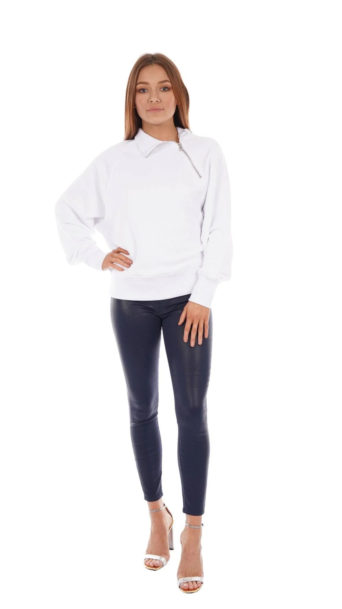 Navy Coated High Rise Skinny Jean Q387