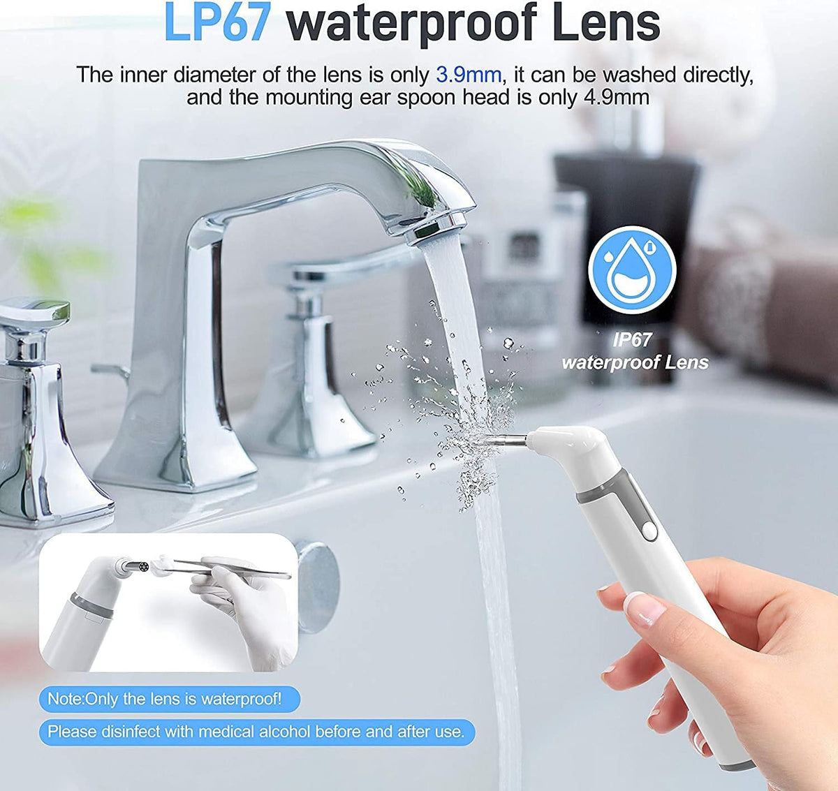 3.9mm Ultra-Thin WiFi Ear Scope Camera with 6 LED Lights V934