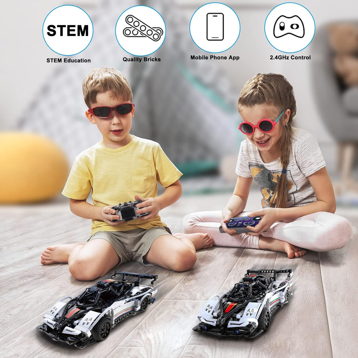 Remote Control Car Building Toys STEM Building Sets V695