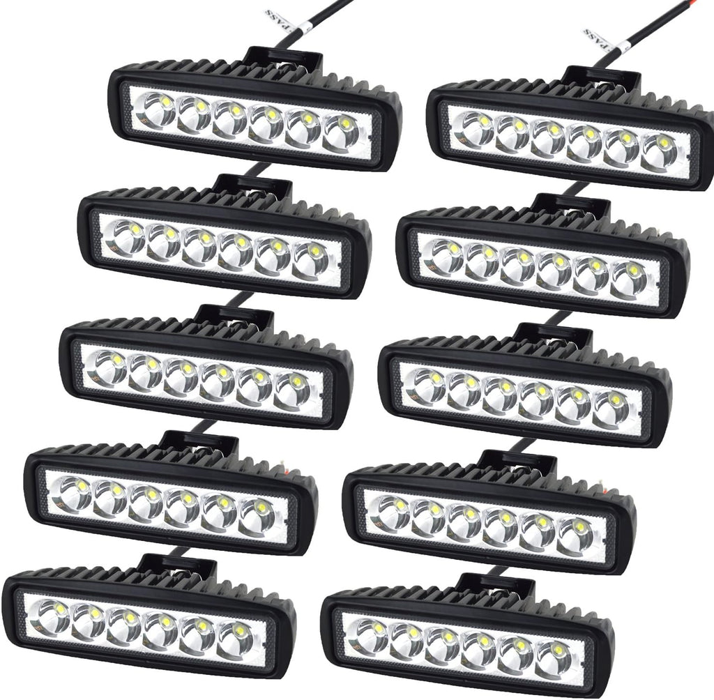 10 Pcs 4 inch 27W Flood LED Work Light Bar X59968