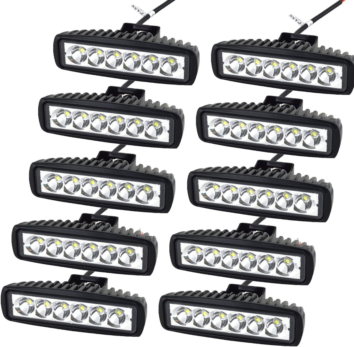 10 Pcs 4 inch 27W Flood LED Work Light Bar X59968