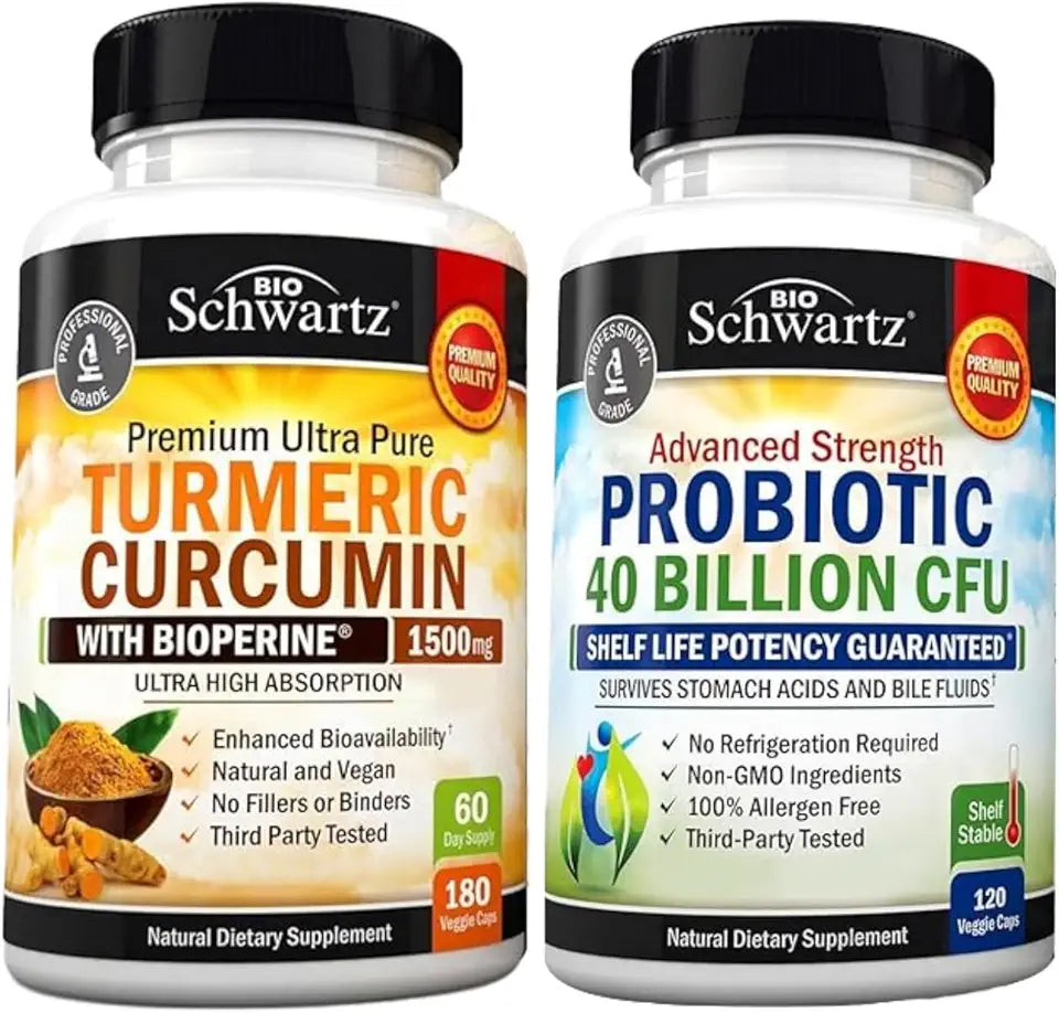 40 Billion CFU Daily Probiotic Supplement Plus Turmeric Curcumin 1500mg Complex M183