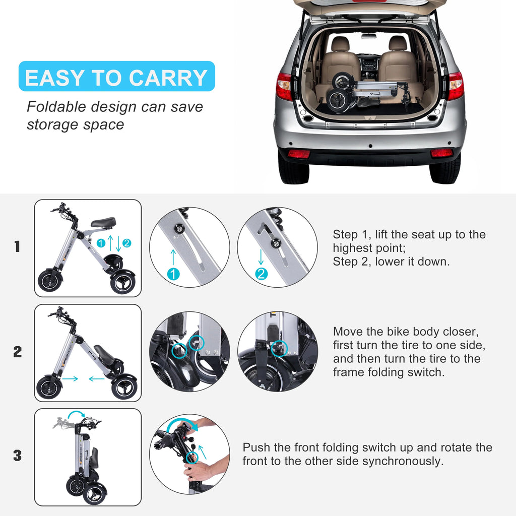 Foldable 3 Wheel Electric Scooter with LED Display B38665