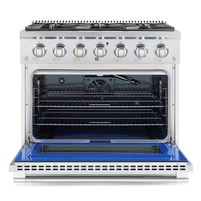 36 in. Gas Range with 6 Burners and Cast Iron Grates in Stainless Steel I647356