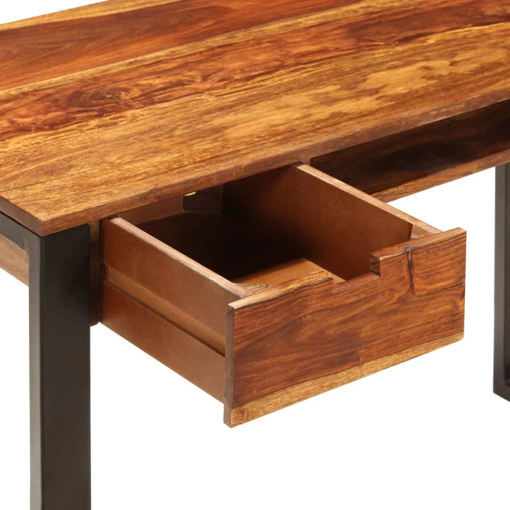 Retro Sheesham Wood Writing Desk with 2 Storage Drawers D920582