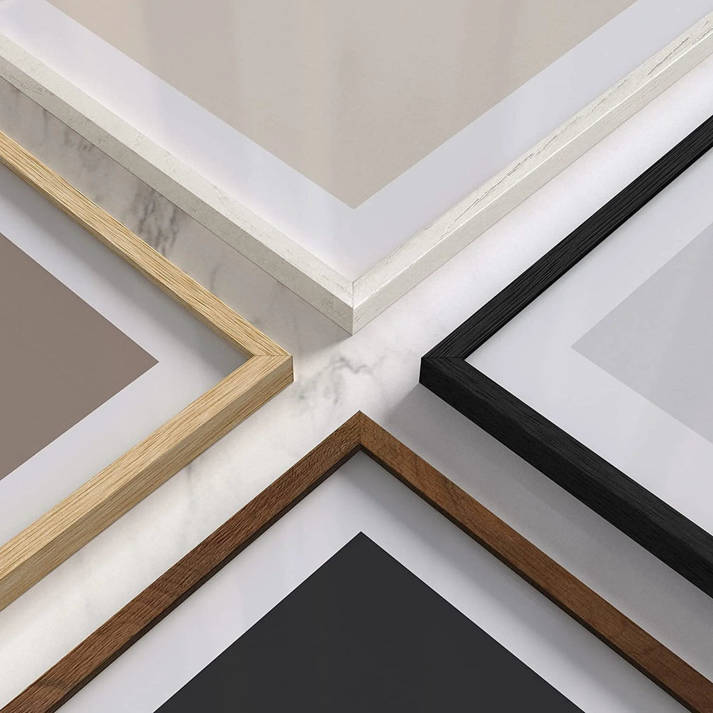 Beige Oak Wood 12x16 Picture Frame Set of 4 D3532