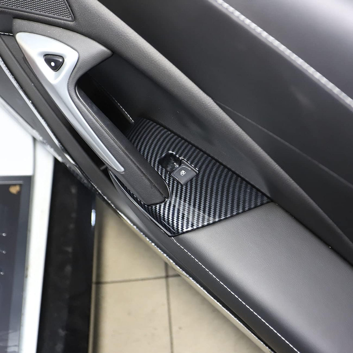 Carbon Fiber Window Lift Trim Switch Panel Decorations E502