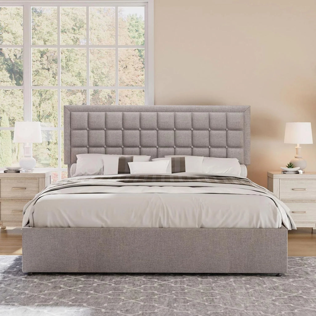 King Size Lift Up Storage Upholstered Platform Bed Frame S396219