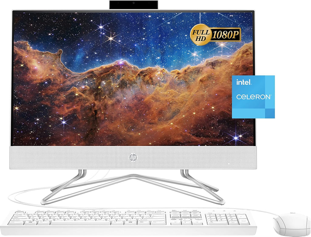 White 21.5" FHD All-in-One Desktop, Intel Celeron J4025, 4GB RAM, 128GB SSD Y245