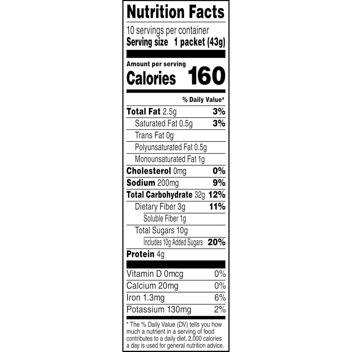Cinnamon and Spice Instant Oatmeal, 1.51 Ounce (Pack of 10) R63885