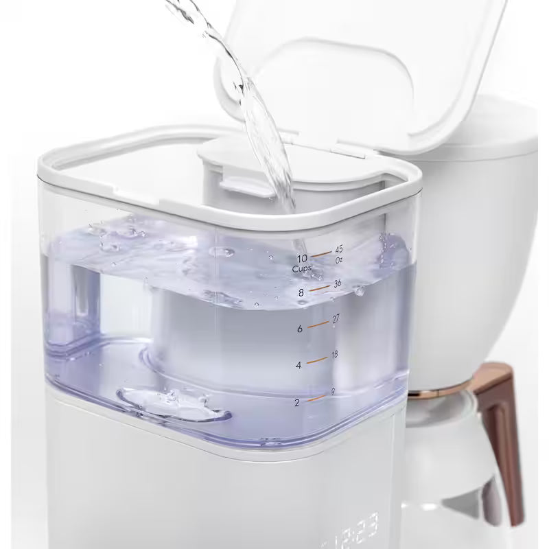 Matte White 10 Cup Drip Coffee Maker with Glass Carafe W897